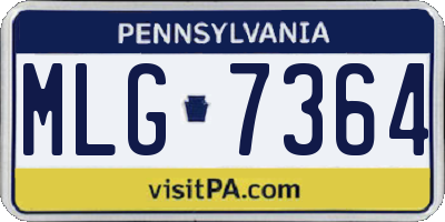 PA license plate MLG7364
