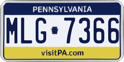PA license plate MLG7366