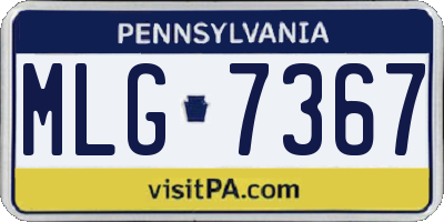 PA license plate MLG7367