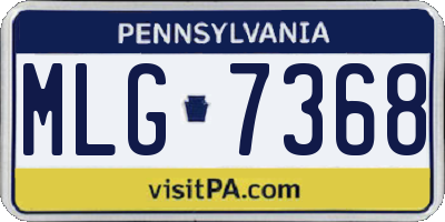 PA license plate MLG7368