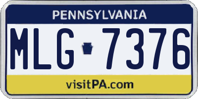 PA license plate MLG7376
