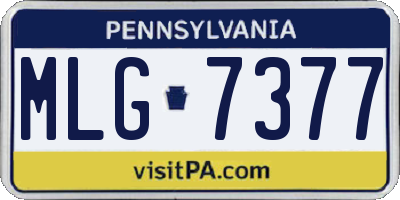 PA license plate MLG7377