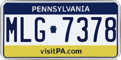 PA license plate MLG7378