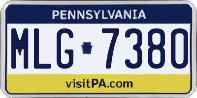 PA license plate MLG7380