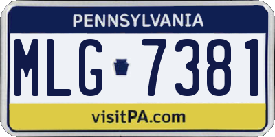 PA license plate MLG7381