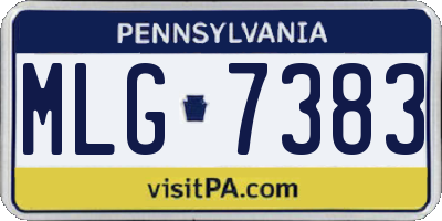 PA license plate MLG7383