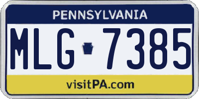 PA license plate MLG7385