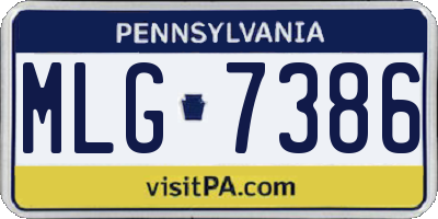 PA license plate MLG7386