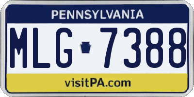 PA license plate MLG7388