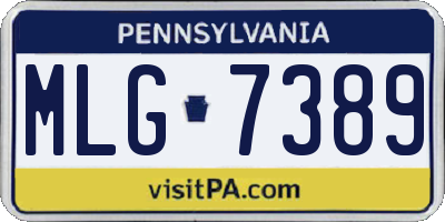 PA license plate MLG7389