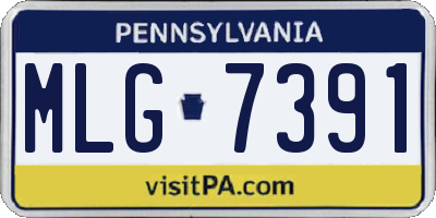PA license plate MLG7391