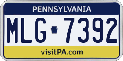 PA license plate MLG7392
