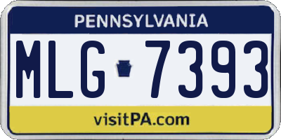 PA license plate MLG7393