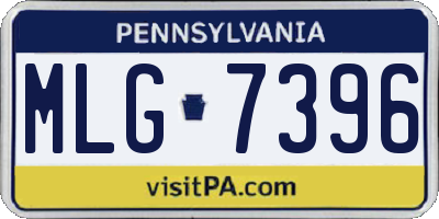 PA license plate MLG7396