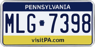 PA license plate MLG7398