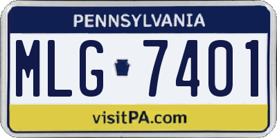PA license plate MLG7401