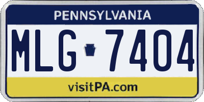 PA license plate MLG7404
