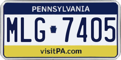 PA license plate MLG7405