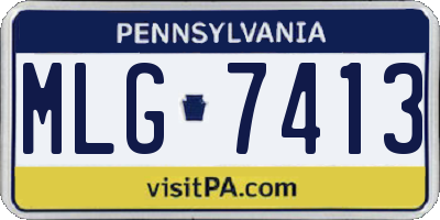 PA license plate MLG7413