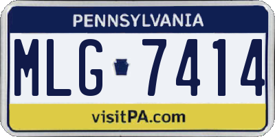 PA license plate MLG7414