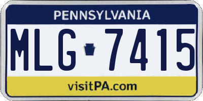 PA license plate MLG7415
