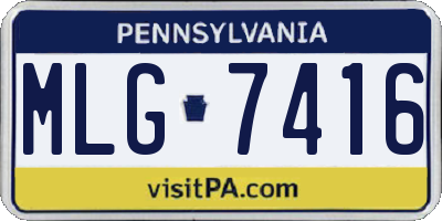 PA license plate MLG7416