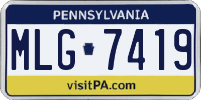 PA license plate MLG7419