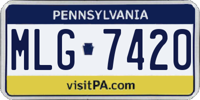 PA license plate MLG7420