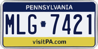 PA license plate MLG7421