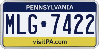 PA license plate MLG7422