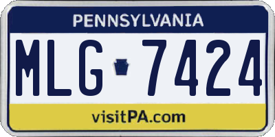 PA license plate MLG7424