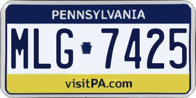 PA license plate MLG7425