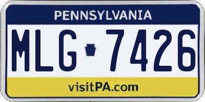 PA license plate MLG7426