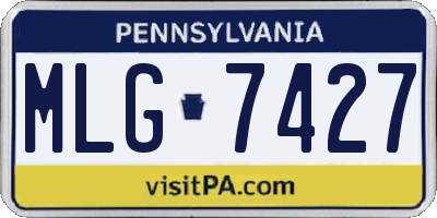 PA license plate MLG7427