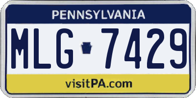 PA license plate MLG7429