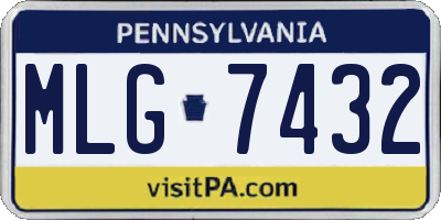 PA license plate MLG7432