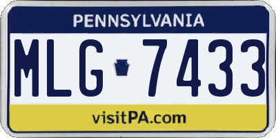 PA license plate MLG7433