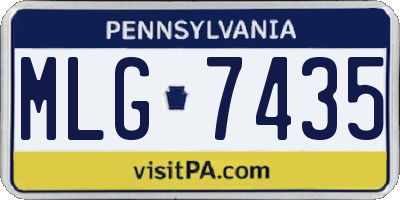 PA license plate MLG7435