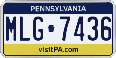 PA license plate MLG7436