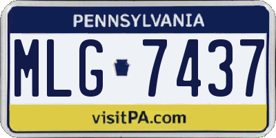PA license plate MLG7437