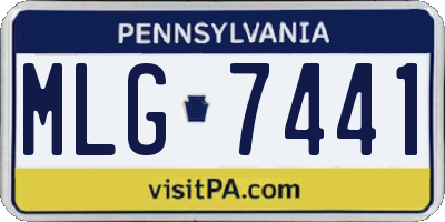 PA license plate MLG7441