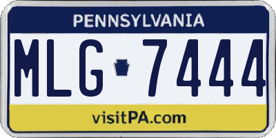 PA license plate MLG7444