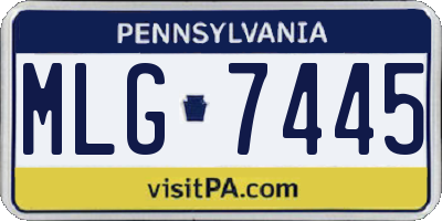 PA license plate MLG7445