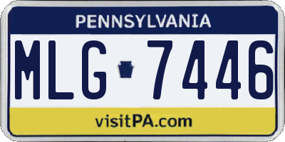 PA license plate MLG7446