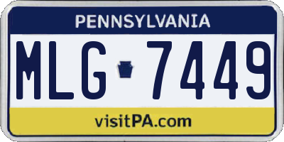 PA license plate MLG7449