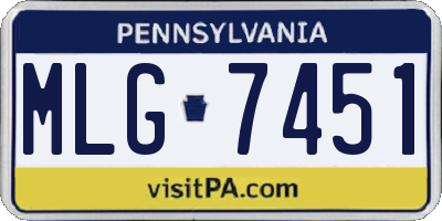 PA license plate MLG7451