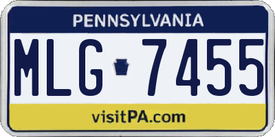 PA license plate MLG7455