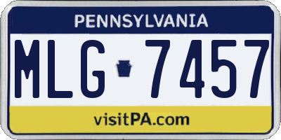 PA license plate MLG7457