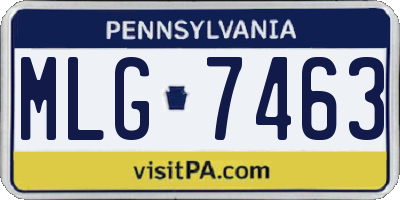 PA license plate MLG7463