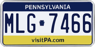PA license plate MLG7466